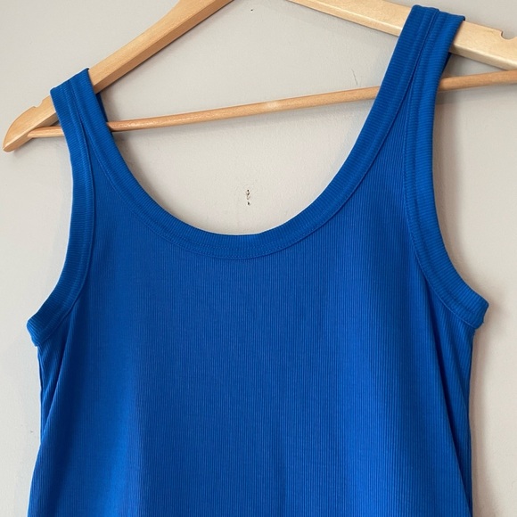 COS Ribbed Cotton Tank Midi Dress Cerulean Blue Size XS - Picture 4 of 9